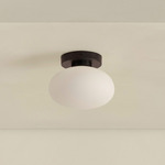 Mushroom Surface Mount - Blackened Brass / White