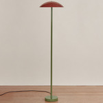 Arundel Floor Lamp - Reed Green / Oxide Red Shade