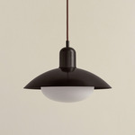 Brass Arundel Mushroom Pendant - Blackened Brass / Blackened Brass Shade