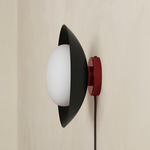 Arundel Mushroom Surface Mount - Oxide Red Canopy / Black Shade