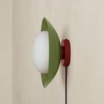 Arundel Mushroom Surface Mount - Oxide Red Canopy / Reed Green Shade
