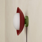 Arundel Mushroom Surface Mount - Reed Green Canopy / Oxide Red Shade