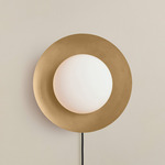 Brass Arundel Mushroom Surface Mount - Blackened Brass Canopy / Brass Shade