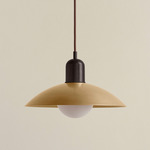Brass Arundel Orb Pendant - Blackened Brass / Brass Shade