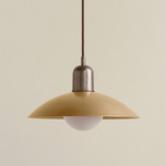 Brass Arundel Orb Pendant - Pewter / Brass Shade