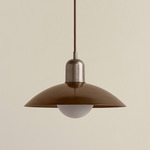 Brass Arundel Orb Pendant - Pewter / Patina Brass Shade