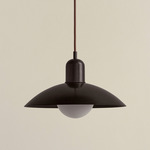 Brass Arundel Orb Pendant - Blackened Brass / Blackened Brass Shade