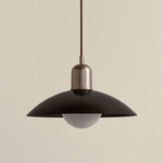 Brass Arundel Orb Pendant - Pewter / Blackened Brass Shade