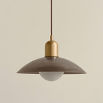 Brass Arundel Orb Pendant - Brass / Pewter Shade