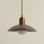 Brass Arundel Orb Pendant - Patina Brass / Pewter Shade