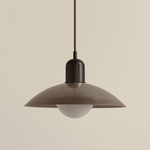 Brass Arundel Orb Pendant - Blackened Brass / Pewter Shade