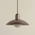 Brass Arundel Orb Pendant - Pewter / Pewter Shade
