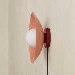 Arundel Orb Surface Mount - Oxide Red Canopy / Peach Shade