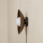 Brass Arundel Orb Surface Mount - Blackened Brass Canopy / Patina Brass Shade