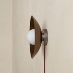 Brass Arundel Orb Surface Mount - Pewter Canopy / Patina Brass Shade