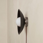 Brass Arundel Orb Surface Mount - Pewter Canopy / Blackened Brass Shade