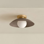 Brass Arundel Orb Surface Mount - Brass Canopy / Pewter Shade