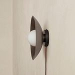 Brass Arundel Orb Surface Mount - Blackened Brass Canopy / Pewter Shade