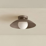 Brass Arundel Orb Surface Mount - Pewter Canopy / Pewter Shade