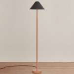 Eave Floor Lamp - Peach / Black Shade