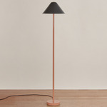 Eave Floor Lamp - Peach / Black Shade