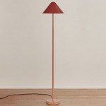 Eave Floor Lamp - Peach / Oxide Red Shade