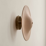 Alien Surface Mount - Patina Brass Canopy / Tan Clay Shade