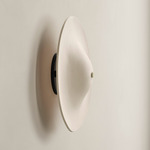 Alien Surface Mount - Blackened Brass Canopy / White Clay Shade