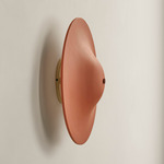 Alien Surface Mount - Brass Canopy / Terracotta Shade