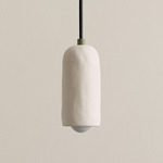 Ceramic Spot Pendant - Reed Green / White Clay Shade