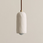 Ceramic Spot Pendant - Brass / White Clay Shade