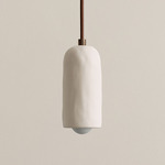 Ceramic Spot Pendant - Patina Brass / White Clay Shade