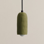 Ceramic Spot Pendant - Black / Green Clay Shade