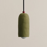 Ceramic Spot Pendant - Oxide Red / Green Clay Shade