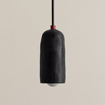 Ceramic Spot Pendant - Oxide Red / Black Clay Shade