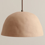 Dome Pendant - Patina Brass / Tan Clay Shade