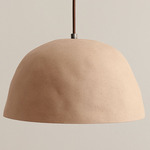 Dome Pendant - Pewter / Tan Clay Shade