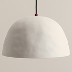Dome Pendant - Oxide Red / White Clay Shade