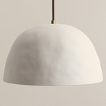 Dome Pendant - Brass / White Clay Shade