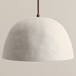 Dome Pendant - Patina Brass / White Clay Shade