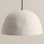 Dome Pendant - Pewter / White Clay Shade