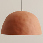 Dome Pendant - Bone / Terracotta Shade