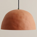 Dome Pendant - Reed Green / Terracotta Shade