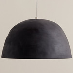 Dome Pendant - Bone / Black Clay Shade