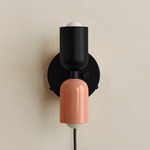 Up Down Plug-In Wall Sconce - Black Canopy / Black Upper Shade