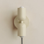 Up Down Plug-In Wall Sconce - Bone Canopy / Bone Upper Shade