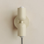 Up Down Plug-In Wall Sconce - Bone Canopy / Bone Upper Shade