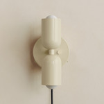 Up Down Plug-In Wall Sconce - Bone Canopy / Bone Upper Shade