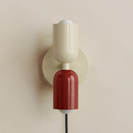 Up Down Plug-In Wall Sconce - Bone Canopy / Bone Upper Shade