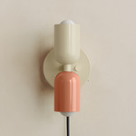 Up Down Plug-In Wall Sconce - Bone Canopy / Bone Upper Shade